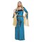 Womens Renaissance Princess Halloween Costume with Teal Velvet Gown and Sleeves
